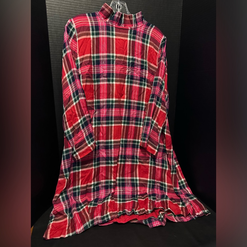 Crown & Ivy Red Black Plaid Holiday Event Pajamas PJs Size L - Picture 4 of 8